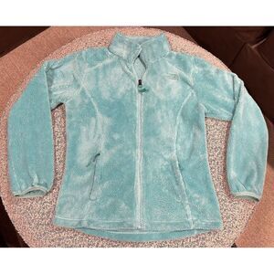 THE NORTH FACE Girl's Large 14/16 Osolita Turquoise Blue Fleece Full Zip Jacket
